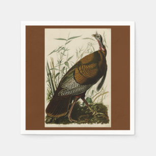 Serviette En Papier Action de grâce Dinde sauvage John Audubon Brown