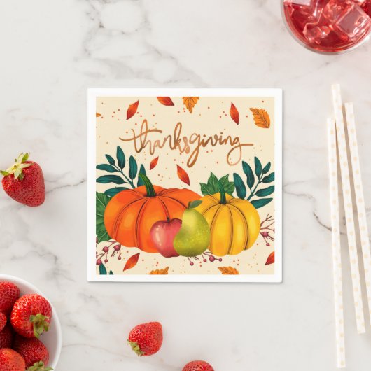 Serviette En Papier Action de grâces (En situation)