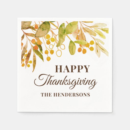 Serviette En Papier Action de grâces (Devant)