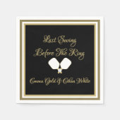 Serviette En Papier Activité mariage Week-end Pickleball Gold & White (Devant)