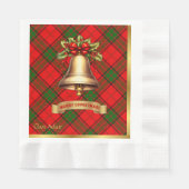 Serviette En Papier Adair personnalisé Tartan Noël (Devant)