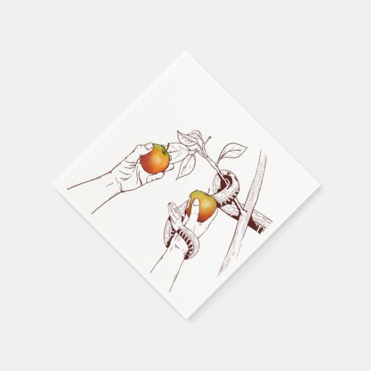 Serviette En Papier Adam et Eve avec le serpent (Coin)