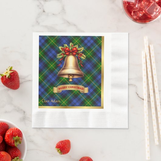Serviette En Papier Adam Personnalisé Tartan Christmas (En situation)