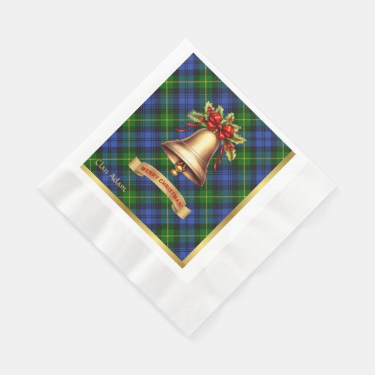 Serviette En Papier Adam Personnalisé Tartan Christmas (Coin)