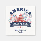 Serviette En Papier Add Family Name America 250 White House Fireworks (Devant)
