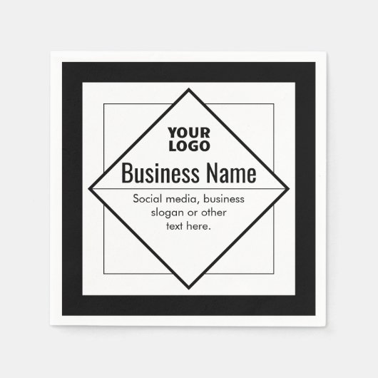 Serviette En Papier Add Your Logo Customizable Template (Devant)