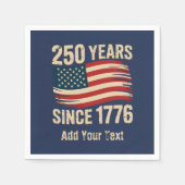 Serviette En Papier Add Your Text Vintage Grunge American Flag USA 250 (Devant)