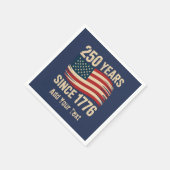 Serviette En Papier Add Your Text Vintage Grunge American Flag USA 250 (Coin)