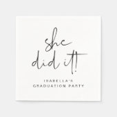 Serviette En Papier ADELLA Modern Minimal Elle L'A Fait Graduation Par (Devant)