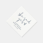 Serviette En Papier ADELLA Moderne Minimale Elle A Dit Oui Fête des ma (Coin)