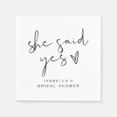 Serviette En Papier ADELLA Moderne Minimale Elle A Dit Oui Fête des ma (Devant)