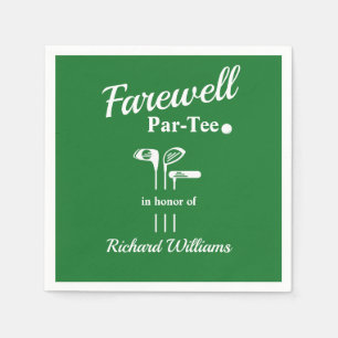 Serviette En Papier Adieu Retraite Golf Clubs Theme Par Tee