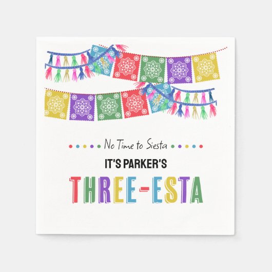Serviette En Papier Adios Dos 3e anniversaire Trois-Esta Fiesta Party (Devant)