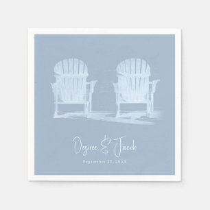 Serviette En Papier Adirondack Chaises De Plage Dusty Bleu Blanc Maria