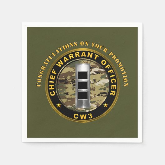 Serviette En Papier Adjudant-chef 3 (CW3) Promotion (Devant)