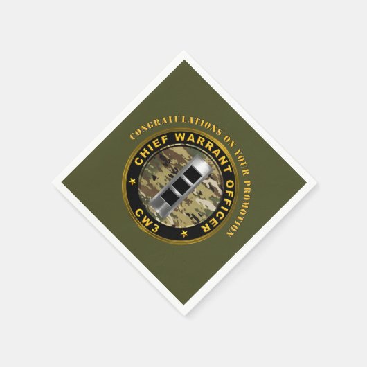 Serviette En Papier Adjudant-chef 3 (CW3) Promotion (Coin)