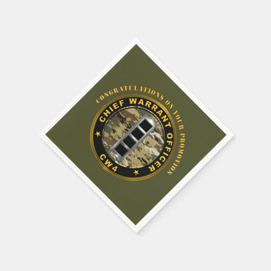Serviette En Papier Adjudant-chef 4 (CW4) Promotion (Coin)