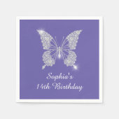 Serviette En Papier Ado B'day, Nom du papillon diamant Age, Périwinkle (Devant)