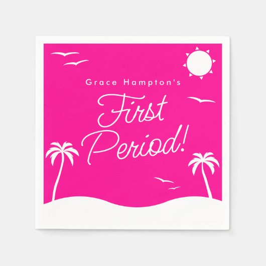 Serviette En Papier Ado Fille rose chaude été Première période (Devant)