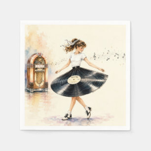Serviette En Papier Adolescente Rétro Danse sur la Jukebox
