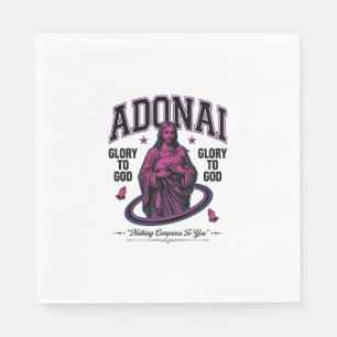 Serviette En Papier Adonai Gloire à Dieu Vintage Christian Vector Desi