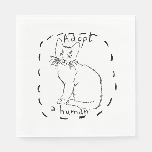 Serviette En Papier Adopter un humain (Devant)