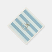 Serviette En Papier Adorable Ancre nautique sur les rayures bleu clair (Coin)