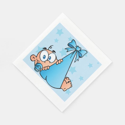 Serviette En Papier Adorable Baby Boy avec Pacifier dans une fronde (Coin)