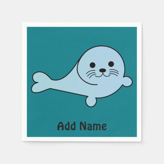 Serviette En Papier Adorable Baby Seal (Devant)