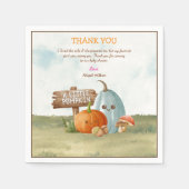 Serviette En Papier Adorable Baby shower Citrouille Merci cartes (Devant)