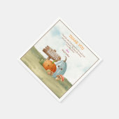 Serviette En Papier Adorable Baby shower Citrouille Merci cartes (Coin)