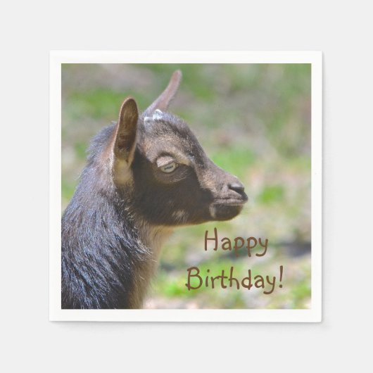 Serviette En Papier Adorable bébé chèvre Anniversaire (Devant)