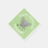 Serviette En Papier adorable bébé éléphant anniversaire personnalisé (Coin)