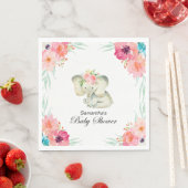 Serviette En Papier Adorable bébé éléphant Baby shower fille (En situation)