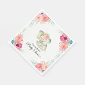Serviette En Papier Adorable bébé éléphant Baby shower fille (Coin)