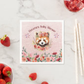 Serviette En Papier Adorable bébé rouge Panda Baby shower ours (En situation)