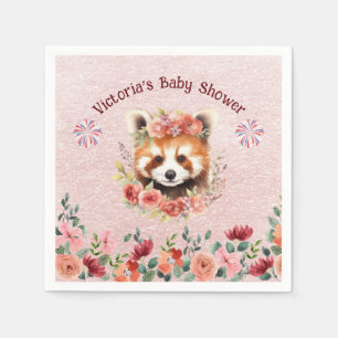 Serviette En Papier Adorable bébé rouge Panda Baby shower ours