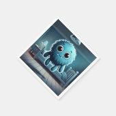 Serviette En Papier Adorable Blue Fluffy (Coin)