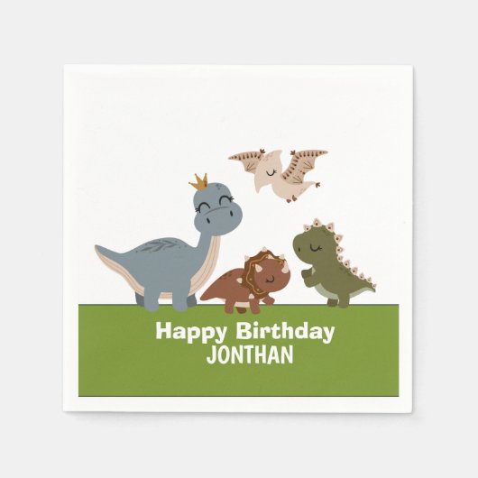 Serviette En Papier Adorable Boho Dinosaur Party (Devant)