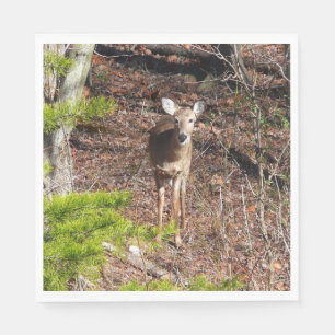 Serviette En Papier Adorable Cerf dans les Bois Photographie de la nat