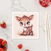 Serviette En Papier Adorable Cerf de Bébé (En situation)