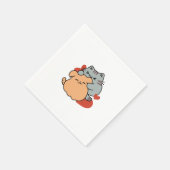 Serviette En Papier Adorable chat et chien Hug - Meow & Woof Design (Coin)