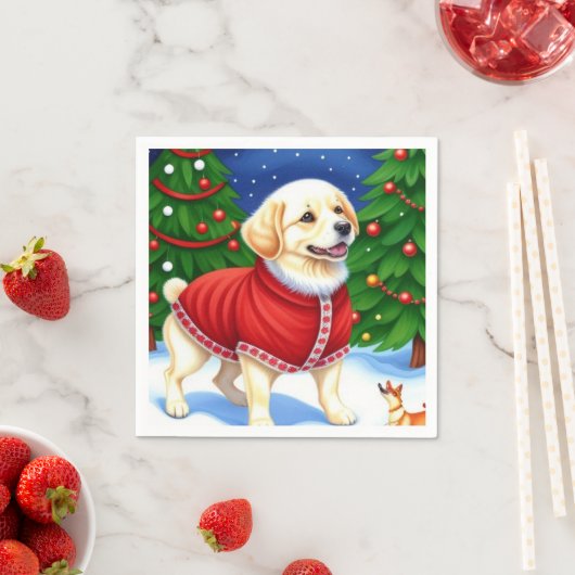 Serviette En Papier Adorable chien de vacances décoratif (En situation)