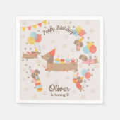 Serviette En Papier Adorable Chiot Anniversaire Pawty (Devant)