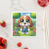 Serviette En Papier Adorable Chiot Dans Les Murs (En situation)