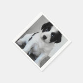 Serviette En Papier adorable Chiot noir et blanc (Coin)