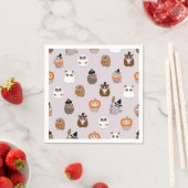Serviette En Papier Adorable Chouette d'Halloween Motif (En situation)