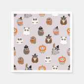 Serviette En Papier Adorable Chouette d'Halloween Motif (Devant)