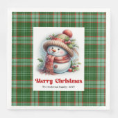 Serviette En Papier Adorable Christmas Snowman Napkins Editable Custom (Devant)
