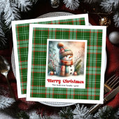 Serviette En Papier Adorable Christmas Snowman Napkins Editable Kids